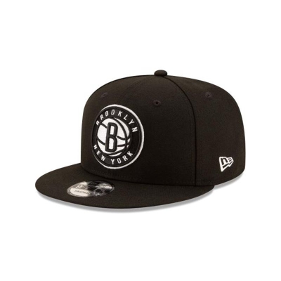 Black Brooklyn Nets Hat - New Era NBA 9FIFTY Snapback Caps USA0931675